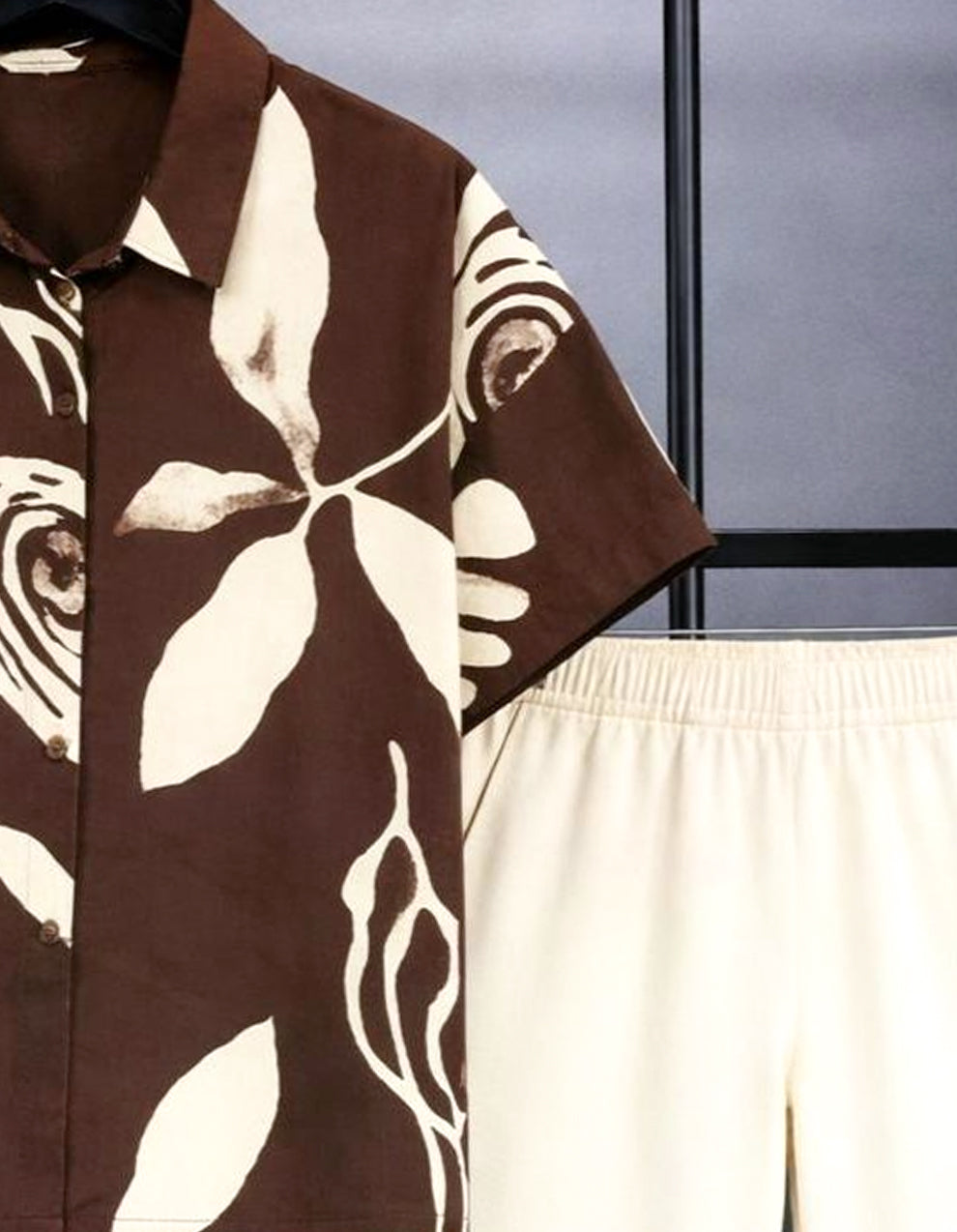 Classy Mocha Petal Mens Full Set Trouser and Shirt Half Sleeves - XPCRDF