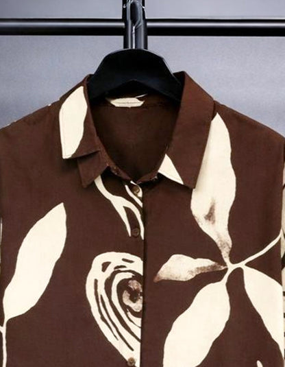 Classy Mocha Petal Mens Full Set Trouser and Shirt Half Sleeves - XPCRDF