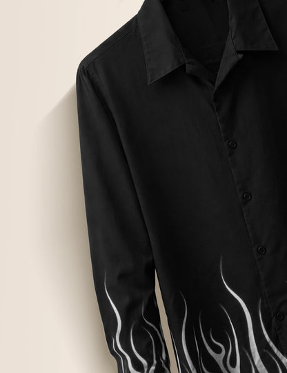 Black Fire Street Style Men’s Premium Full-Sleeve Shirt - XPST
