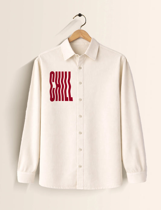 Cream Chill Street Style Men’s Premium Full-Sleeve Shirt - XPST