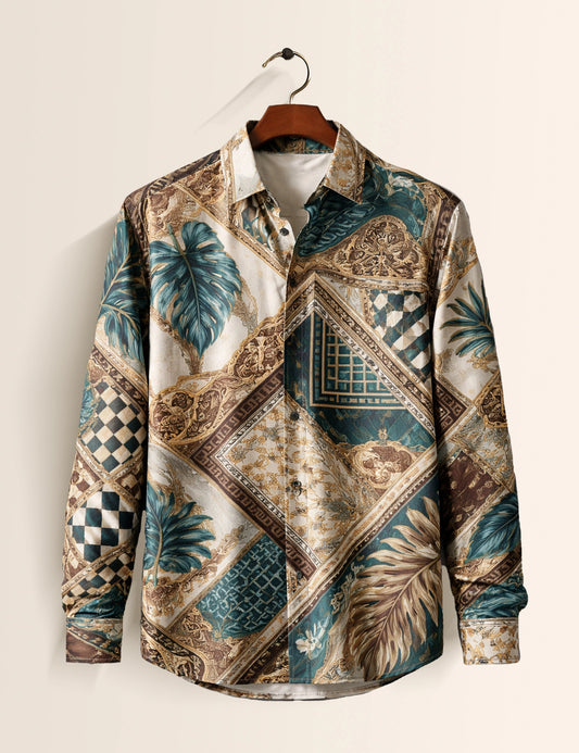 Graphic Mandala Street Style Men’s Premium Full-Sleeve Shirt - XPST