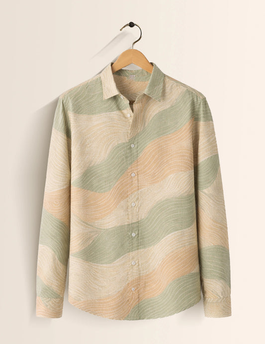 Multi Wave Street Style Men’s Premium Full-Sleeve Shirt - XPST